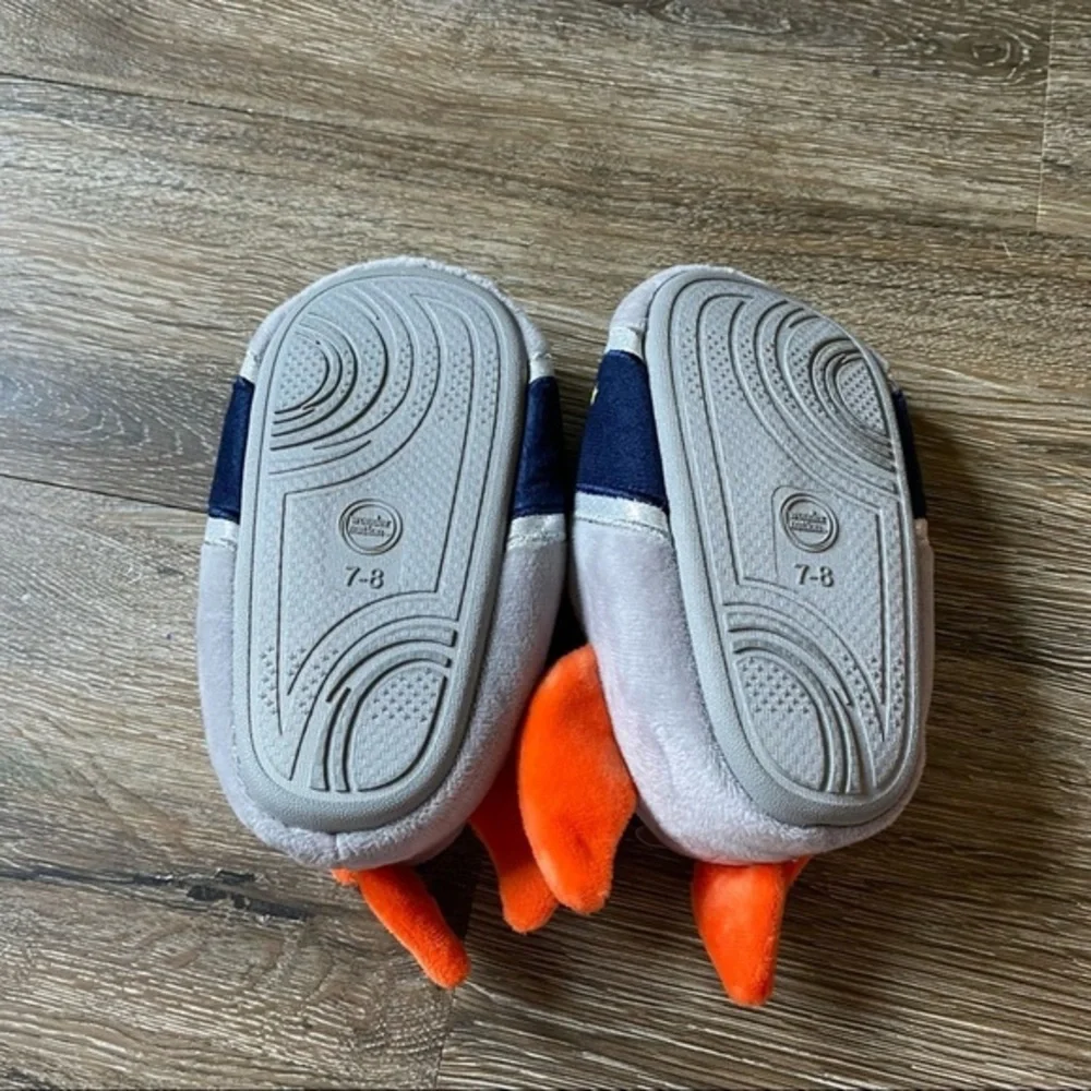 Wonder Nation Slippers Boys Size 7-8 Space Warm Lining‎ Easy On-Off Kids NEW